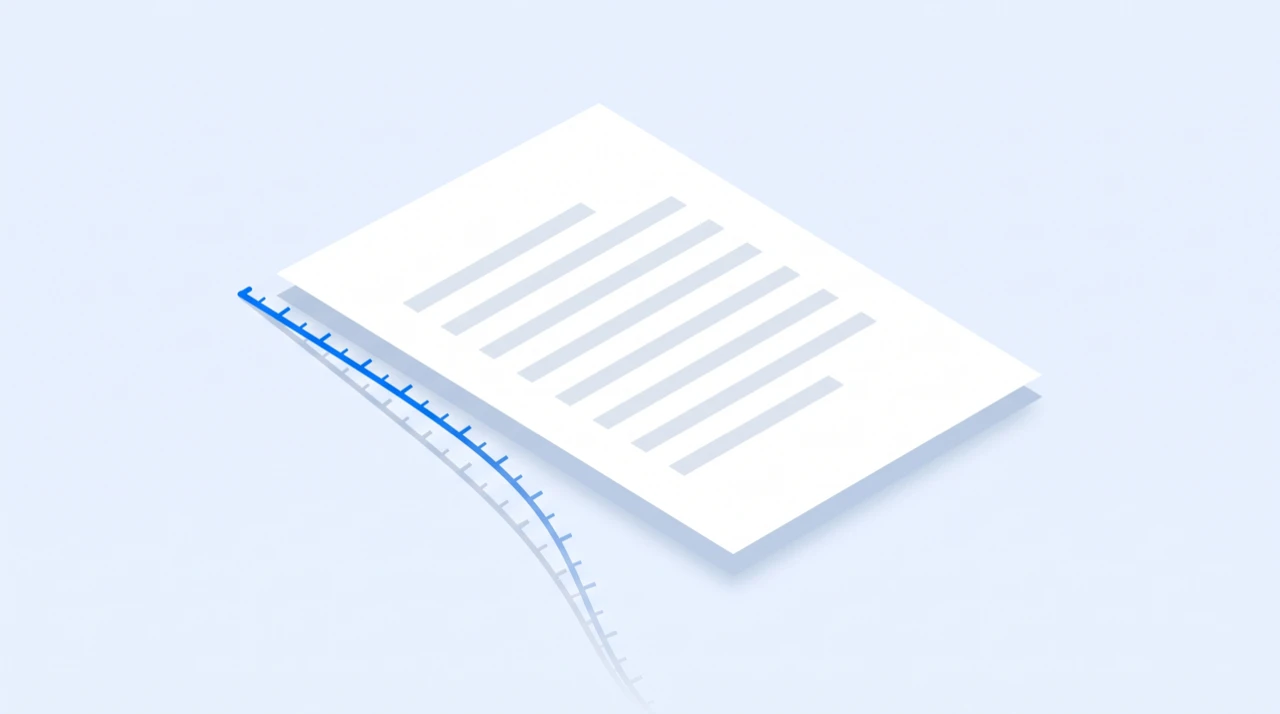 A plain text sheet with its timing rail detached and falling away beside it