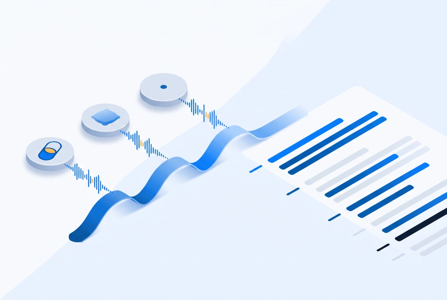 An uploaded file, a pasted link and a microphone recording feeding one transcript